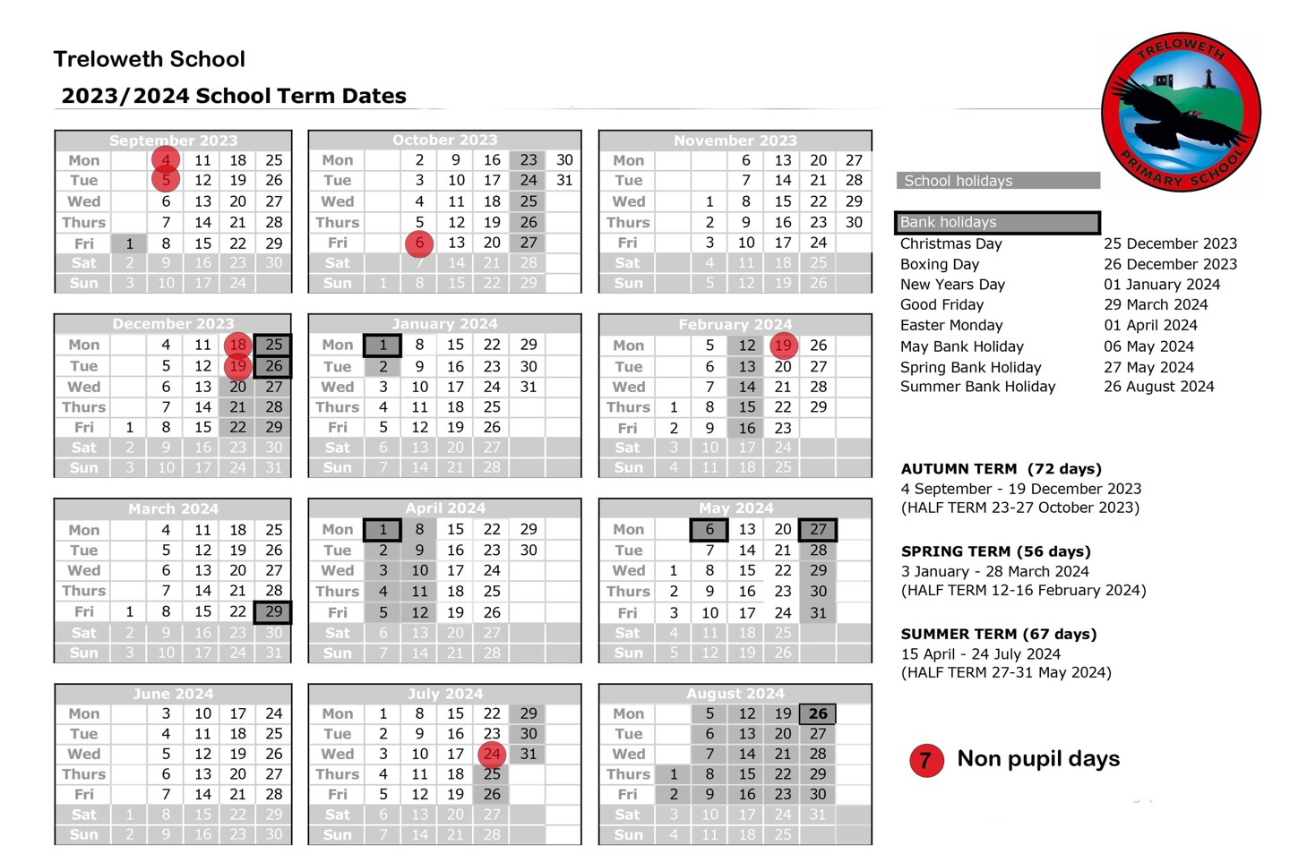 Term Dates Treloweth School