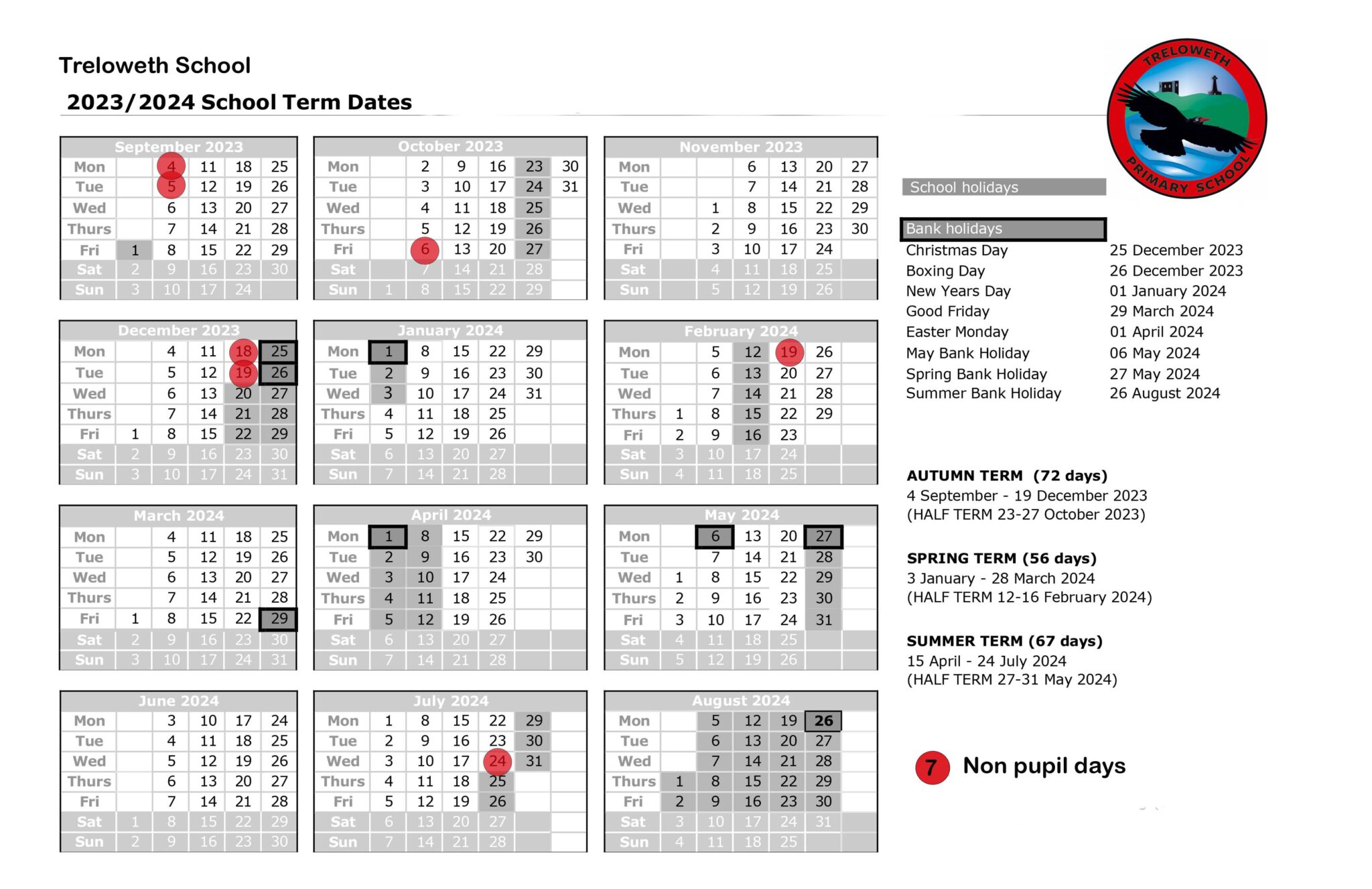 Term Dates Treloweth School